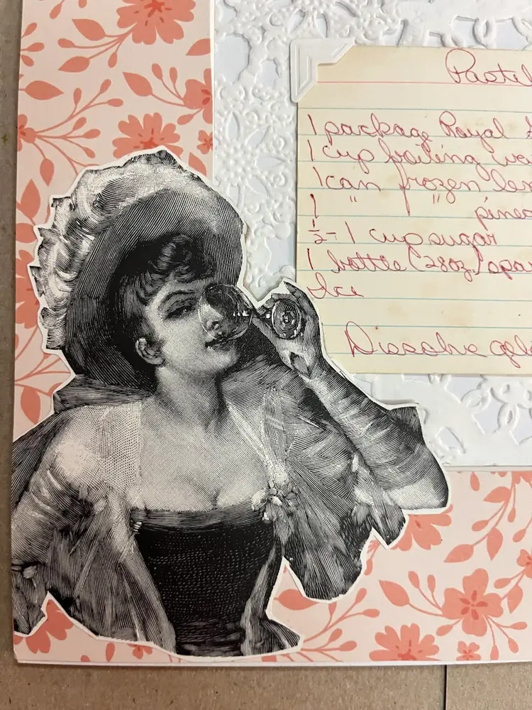 #1 Original Vintage Drink Recipe Card On Decorative Non-Damaging Hand Made Matting