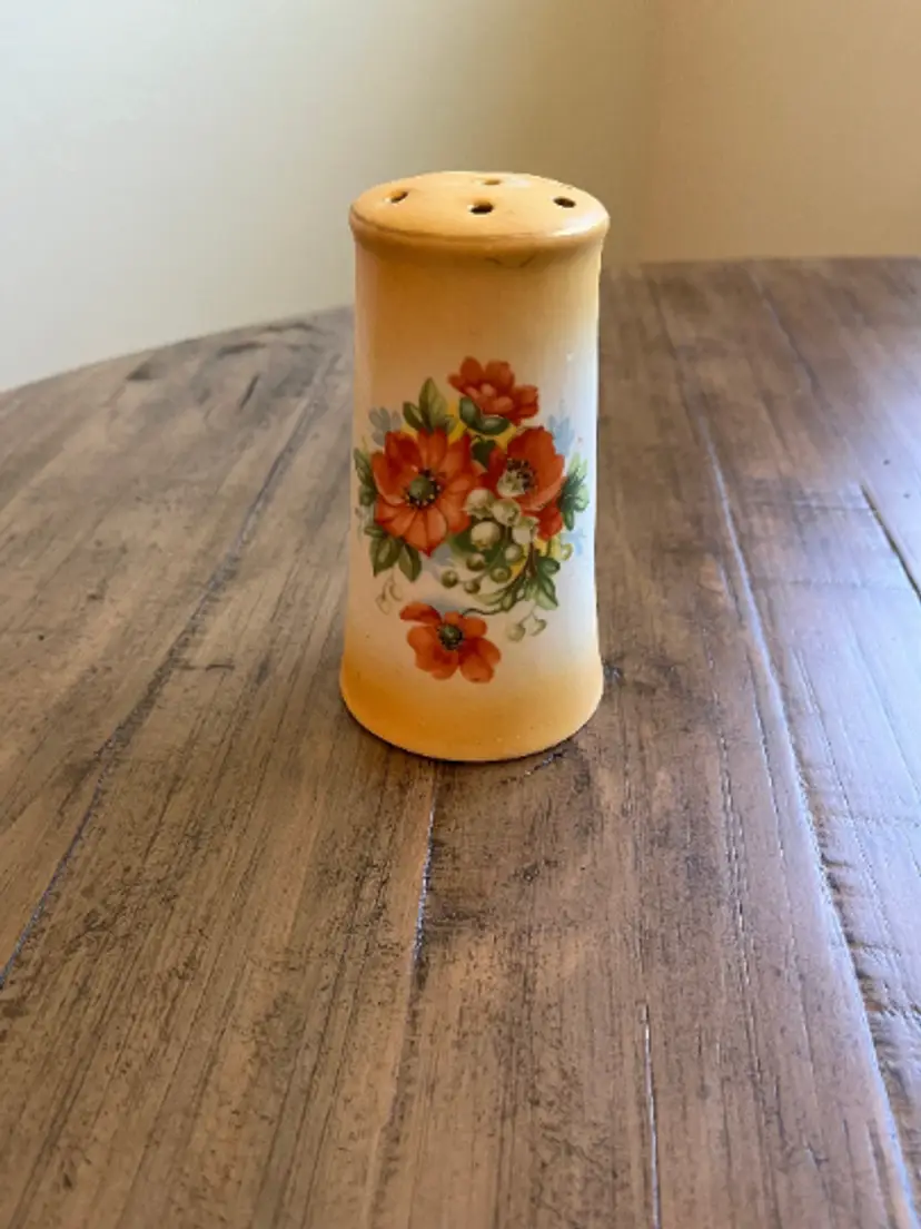 Vintage Floral Porcelain Hat Pin Holder Poppy Flowers Made in Austria