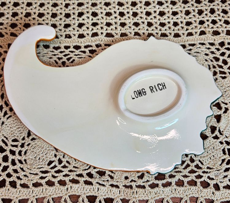 Ceramic Spoon Rest Autumn Harvest Pumpkins Cornucopia Thanksgiving Colorful