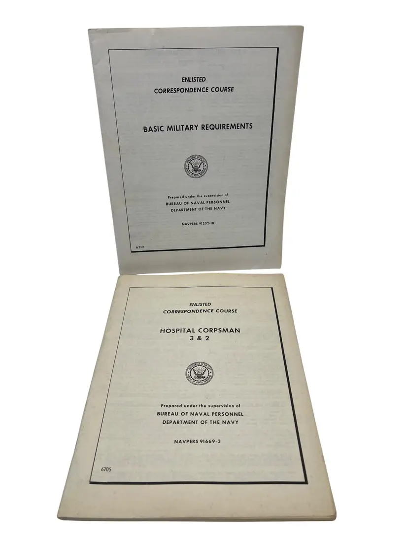Navy Enlisted Correspondence Course Test Booklets Pair Vintage 1967 6705 & 6512