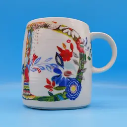 Starla M Halfmann Floral Monogram Ceramic Initial Mug 'D' Anthropologie