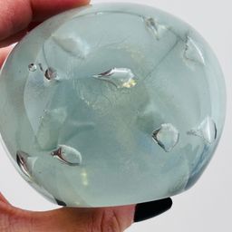 Vintage Signed John Bingham 1979 Iridescent Veiled Paperweight 3” READ FF
