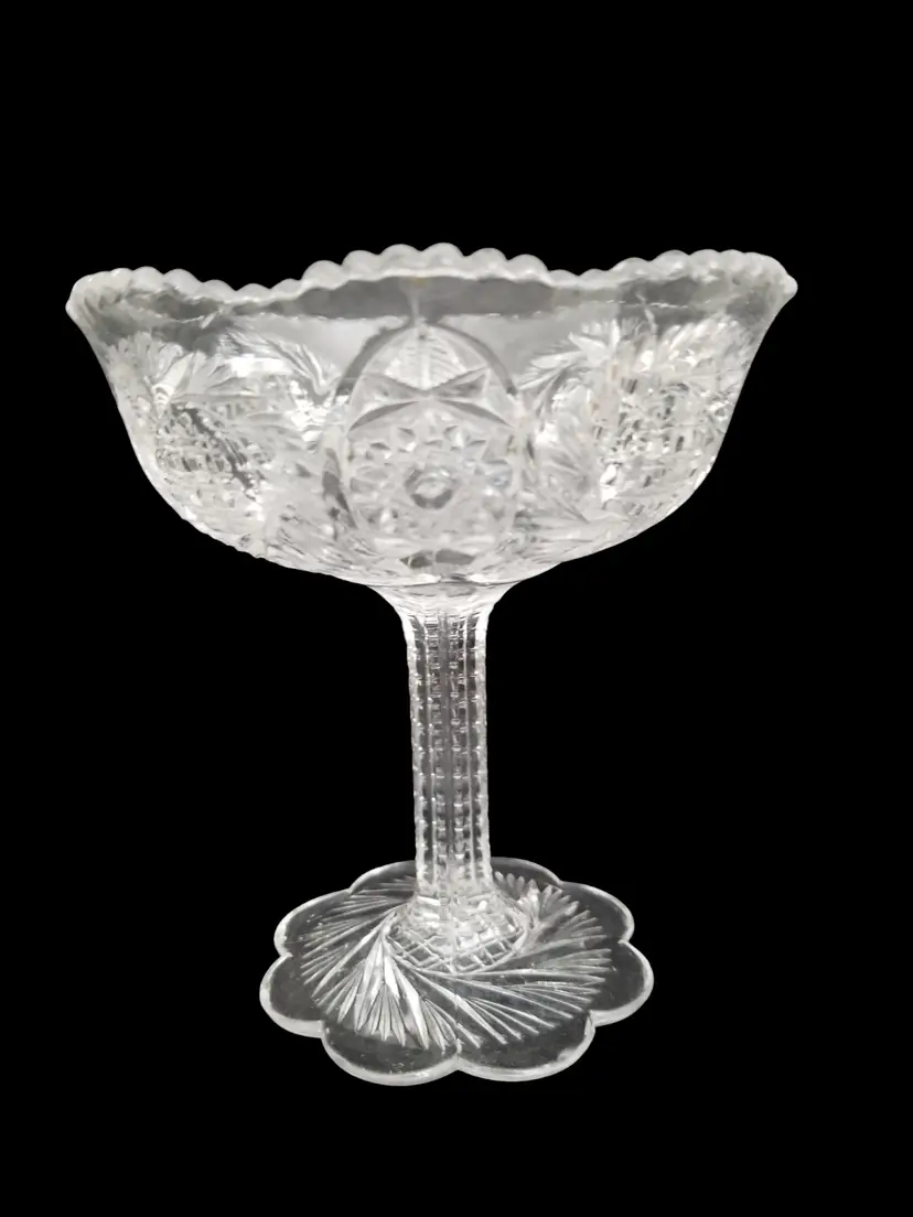 EAPG McKee Glass Co. Aztex Sunburst Compote Comport