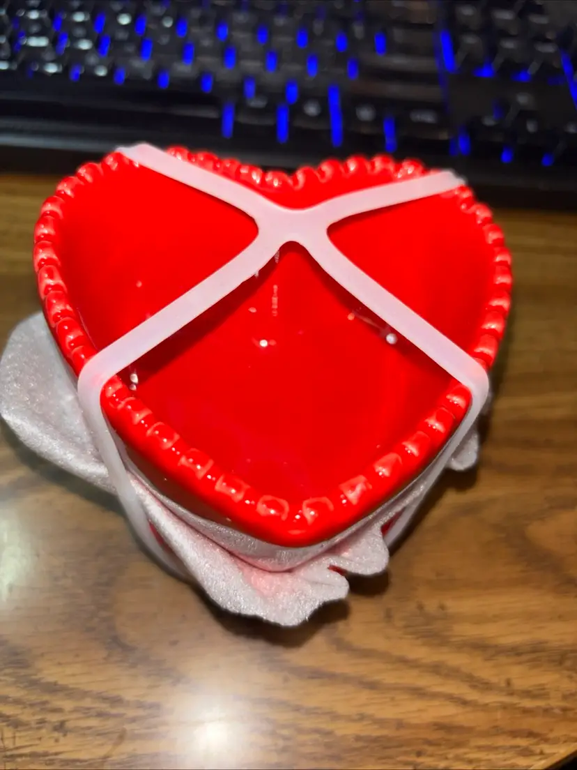 Red Heart Shaped Valentines Bowls (2) Microwave Safe Oven Safe Up To 350°F. Dishwasher Safe.