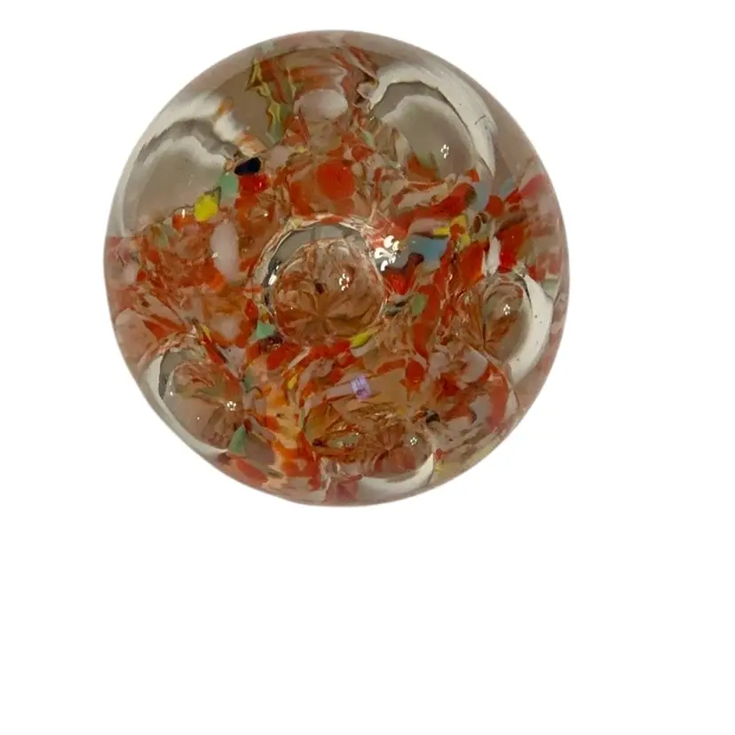 Beautiful Norleans Japan Confetti And Bubbles Paperweight 2 1/2” -Read