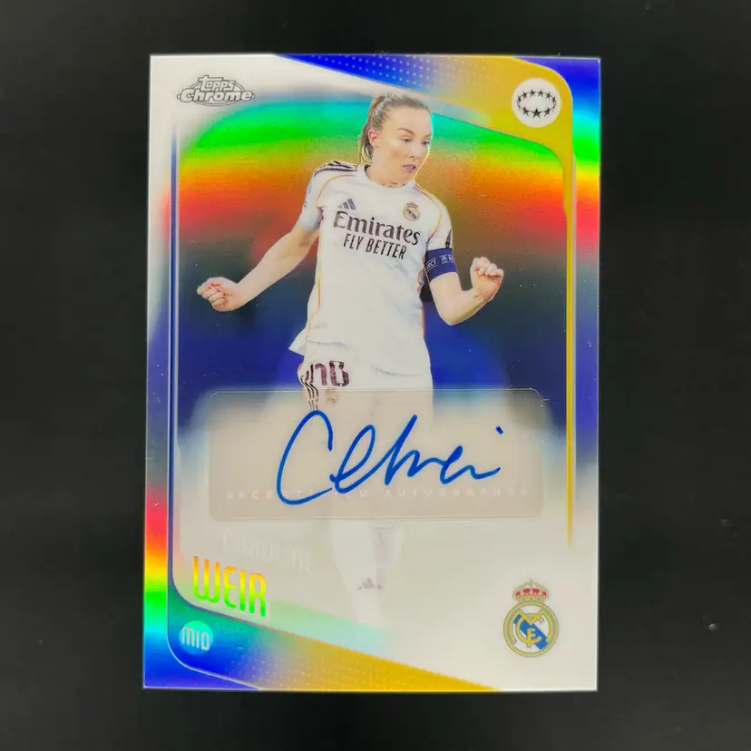 Caroline Weir 2025/26 Topps Chrome UWCL Autograph Real Madrid Soccer Card