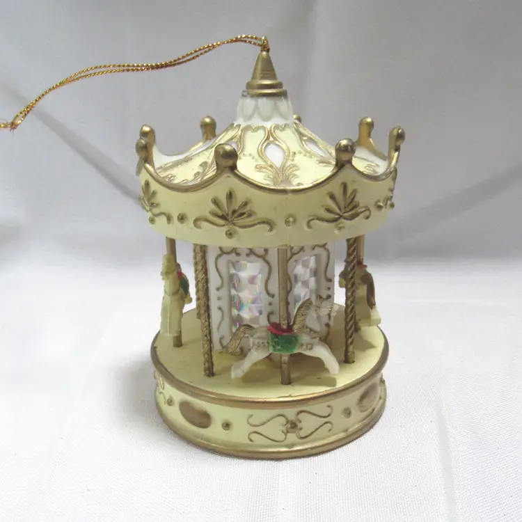 VTG Plastic Carousel Christmas Ornament