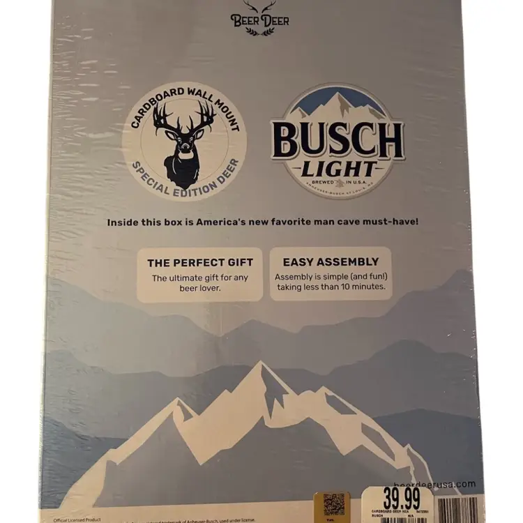 Beer Deer Busch Light Cardboard Wall Mount New In Package
