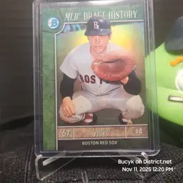 2017 Bowman Chrome Draft History - Carlton Fisk Boston Red Sox 43/250