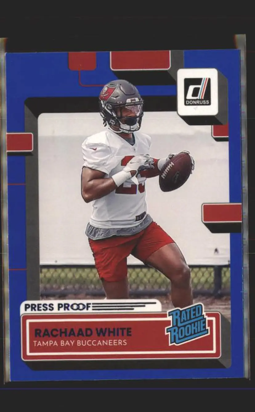 2022 Donruss #399 Rachaad White Blue Press Proof - (139) - Tampa Bay Buccaneers