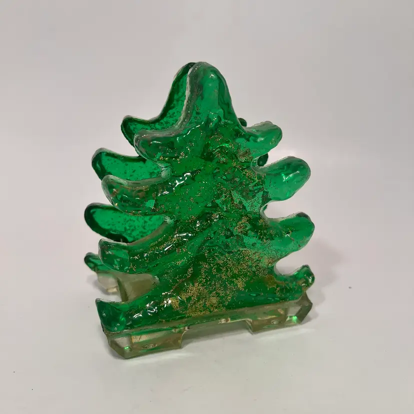 Lucite Christmas Tree Napkin Holder