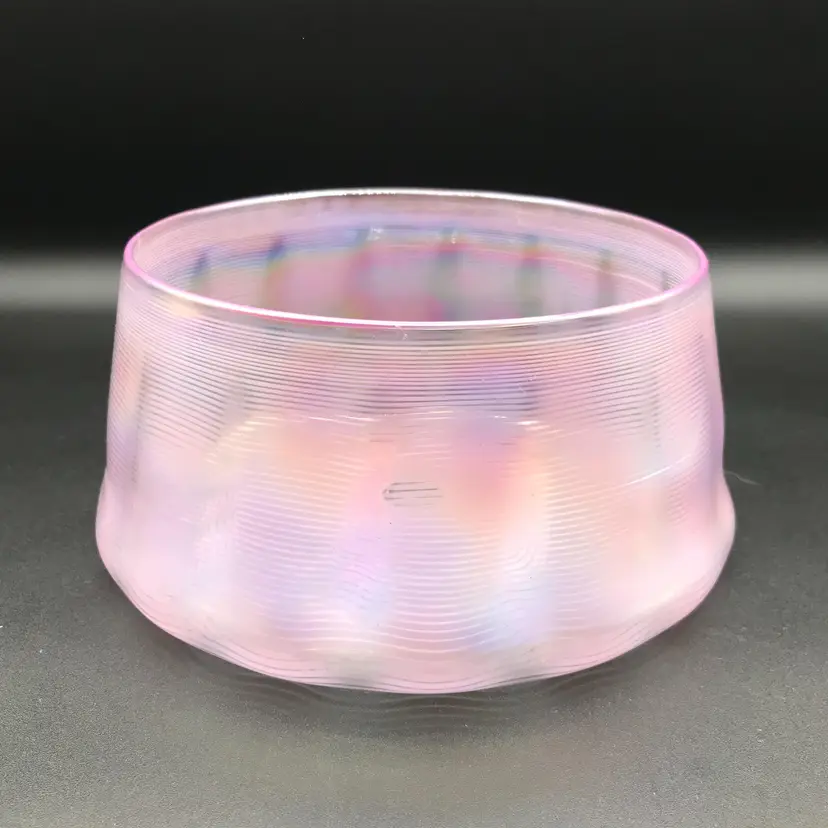 Vintage Benjamin Moore Hand Blown Iridescent Pink Bowl Dish Pilchuck Glass