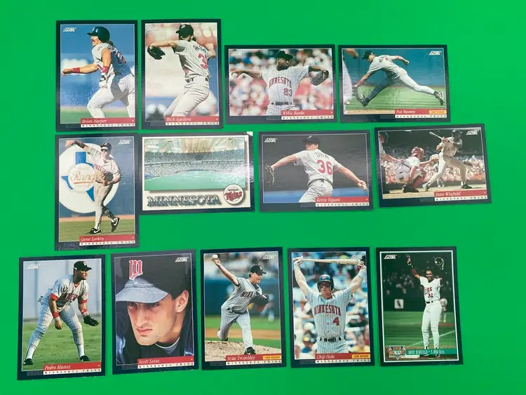 Score 1994 MLB Minnesota Twins Lot of 13 Different Trading Cards
