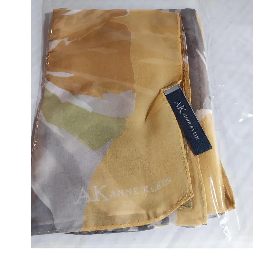 Vintage  Anne Klein Silk Sheer Chiffon Oblong Scarf