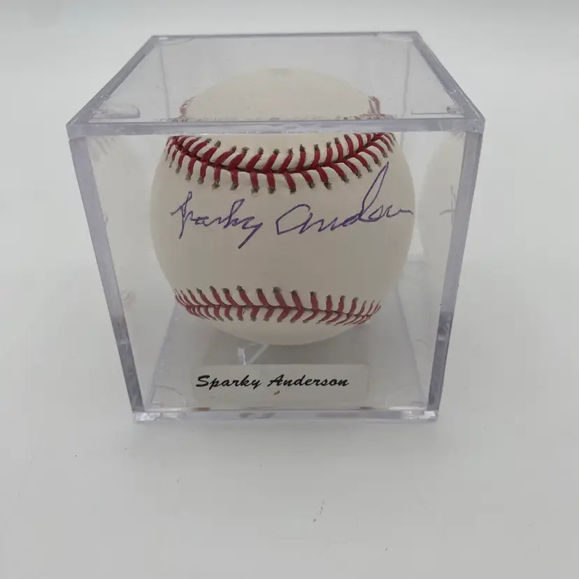 Sparky Anderson Autographed Rawlings Official Major League Baseball w/ Case
