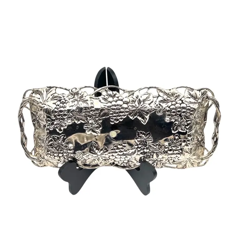 Vintage Appetizer Serving Tray By Godinger Silver Art Co. 1980-1990