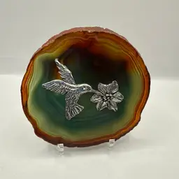 Hummingbird On Polished Agate