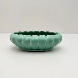 USA Pottery Oval Green Drip Glaze Vintage Planter