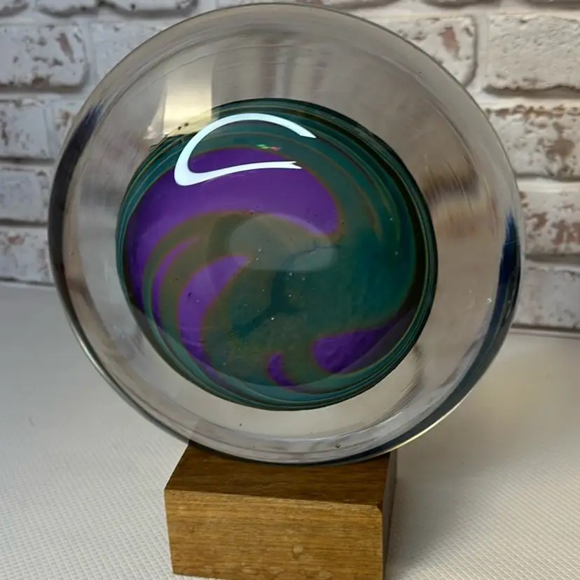 7.6” Paperweight Art Glass Signed David Berger beautful art.