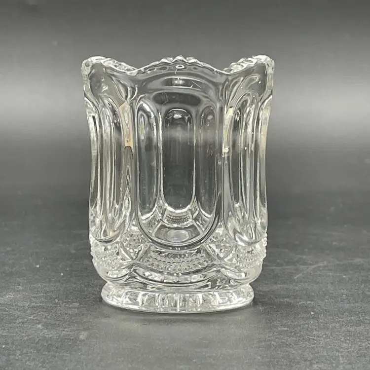 EAPG Glass Galloway Toothpick Match Holder Miniature Vase Vintage Home Decor