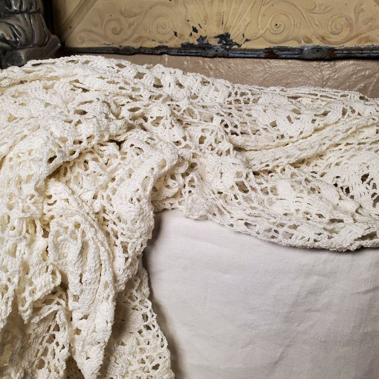 Hand Crocheted Tablecloth or Throw