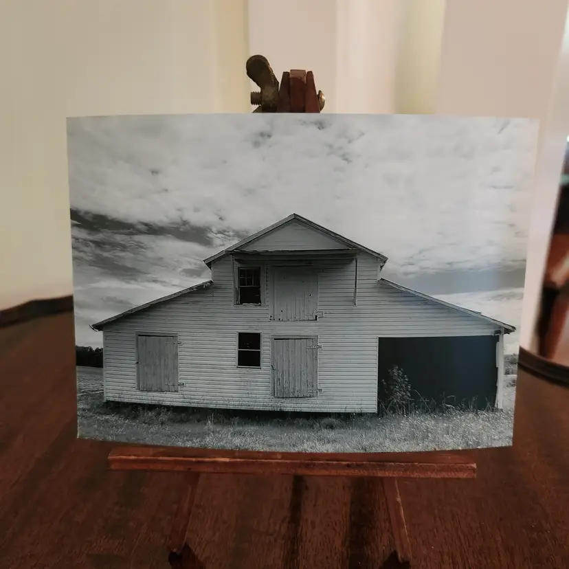 Barn Photograph in Black and white 5x7 Matte Signed By The Artist