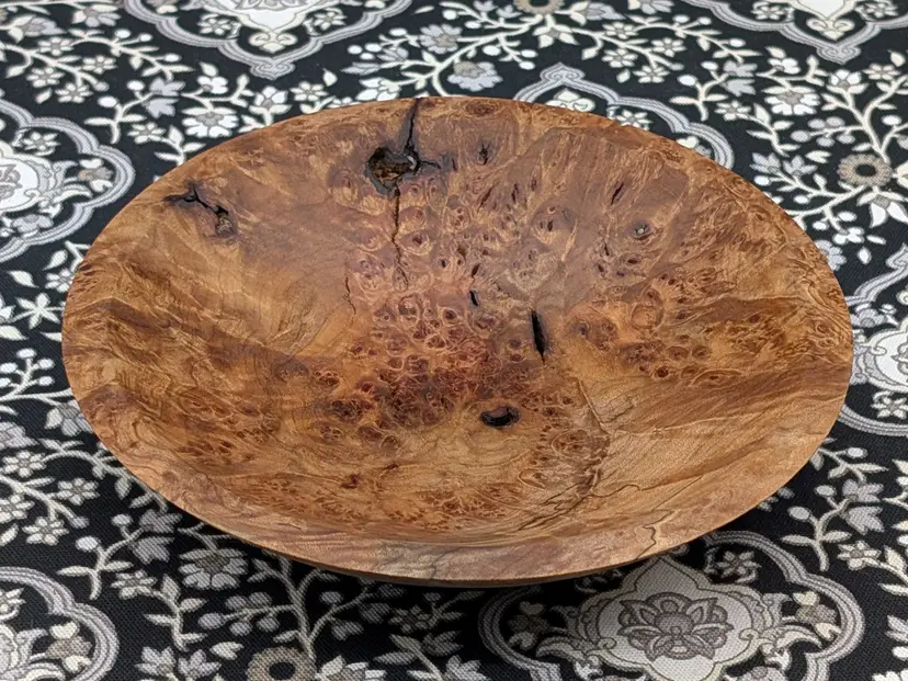 Maple Burl Decorative Bowl 8 x1.75 Inch