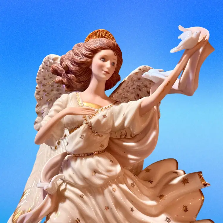 Vintage Signed Lenox Millennium Messenger Angel Figurine Limited Edition 24K Gold