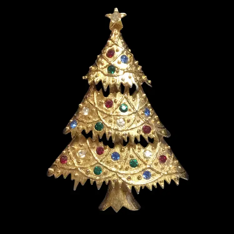 Vintage Eisenberg Ice Christmas Tree Brooch