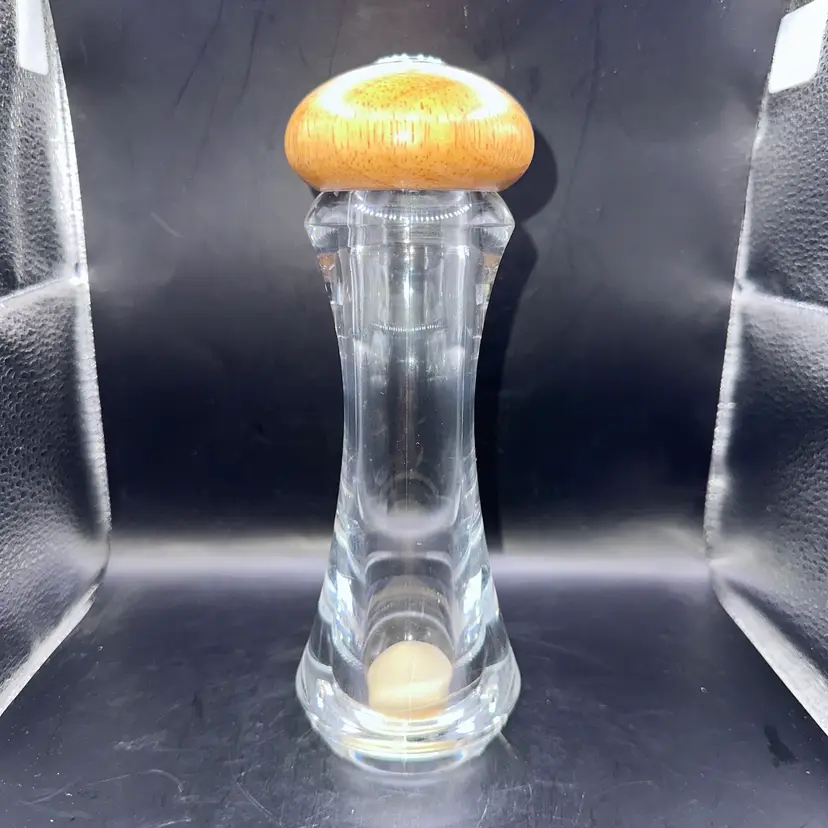 Vintage Olde Thompson Acrylic / Lucite & Wood Salt Shaker USA