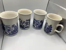#01 - Blue Willow Mugs (4)