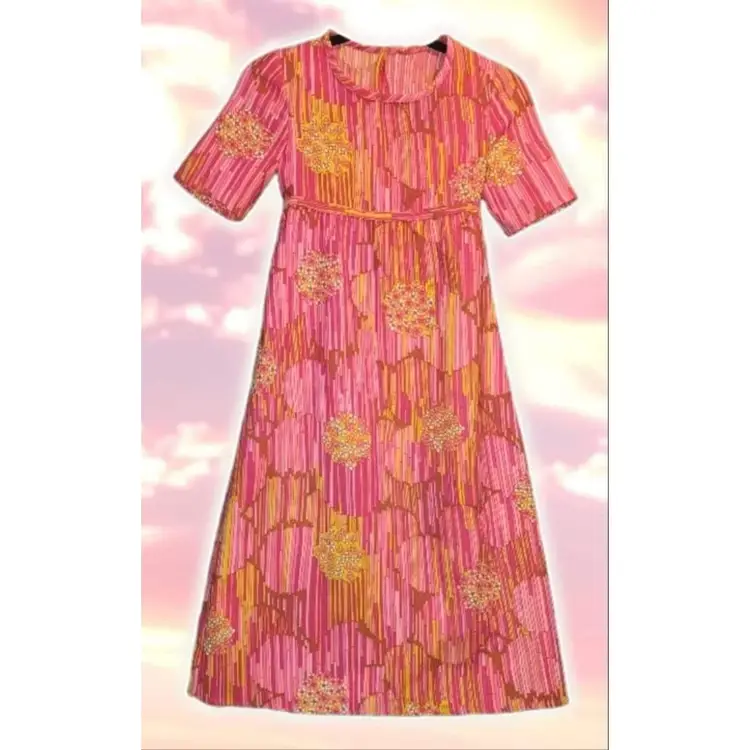 ✨️Flower POWER Barkcloth Psychedelic Print Dress! ✨️