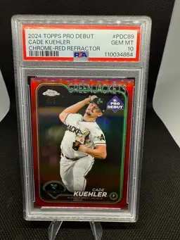 2024 Topps Pro Debut Cade Kuehler Red Refractor /5 PSA 10 Atlanta Braves