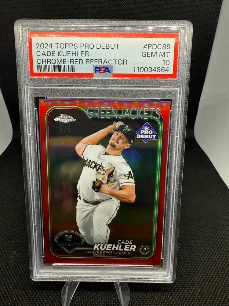 2024 Topps Pro Debut Cade Kuehler Red Refractor /5 PSA 10 Atlanta Braves