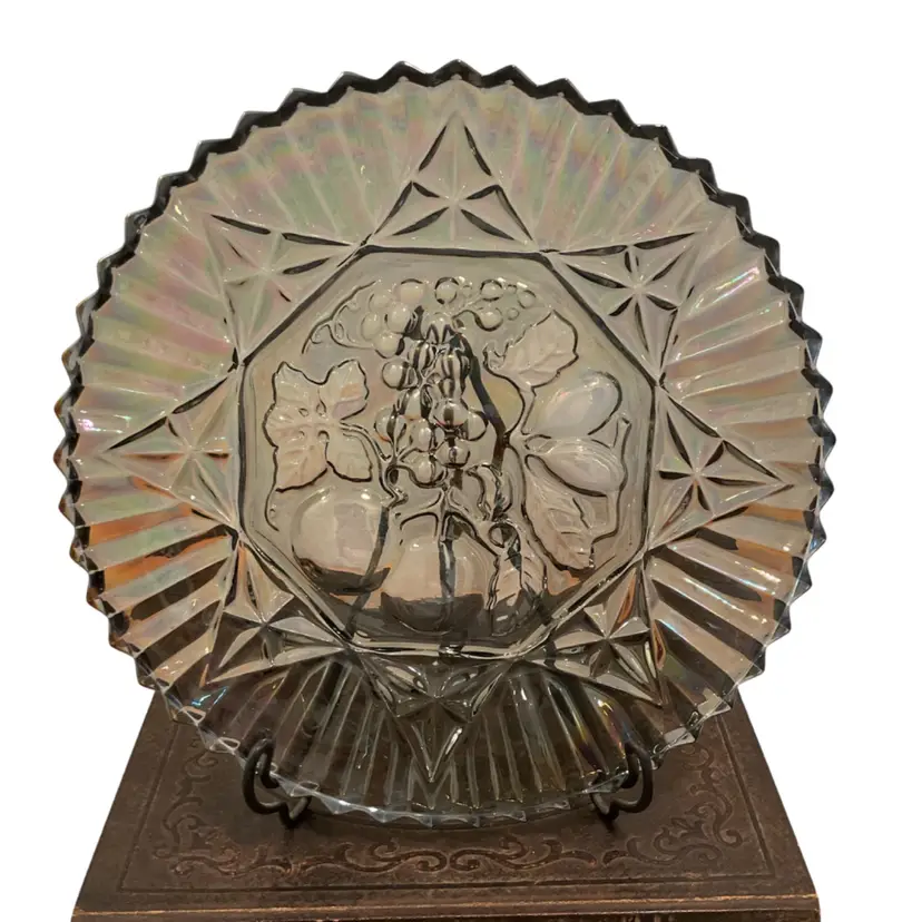 Carnival Glass Harvest Grape Fruit Tray