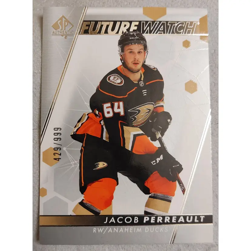 2022-23 UD SP Authentic Jacob Perreault RC Rookie Future Watch /999 Ducks #109