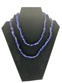 Lapis Luzuli Chip Stone Necklace 16” Long