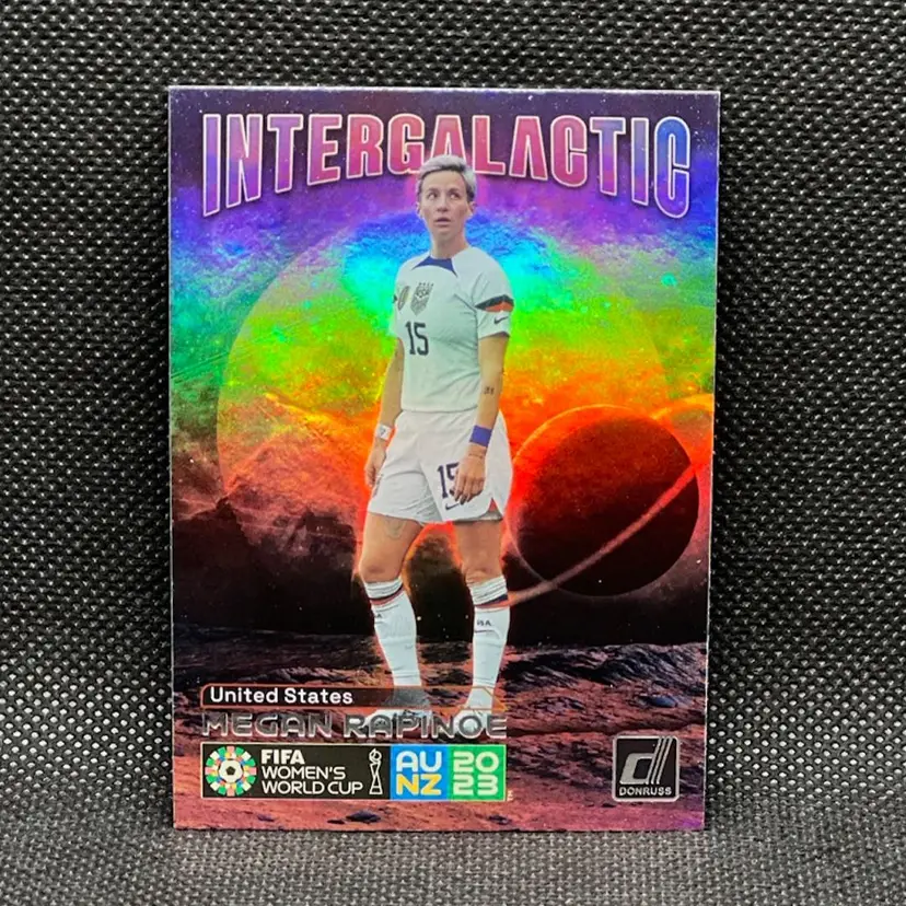 Megan Rapinoe 2023 Donruss Women’s World Cup Intergalactic Soccer Card