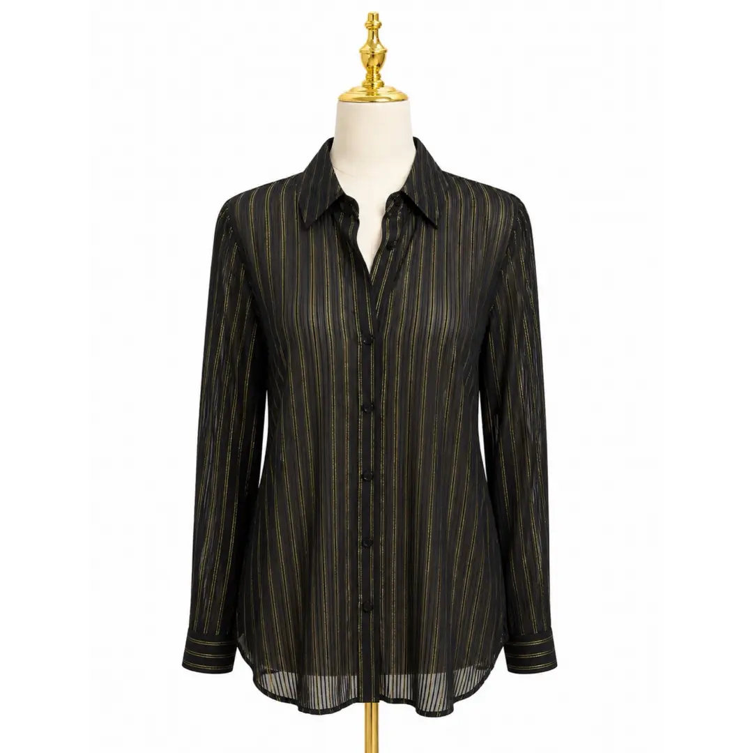 L’Agence Metallic Blouse Sz S