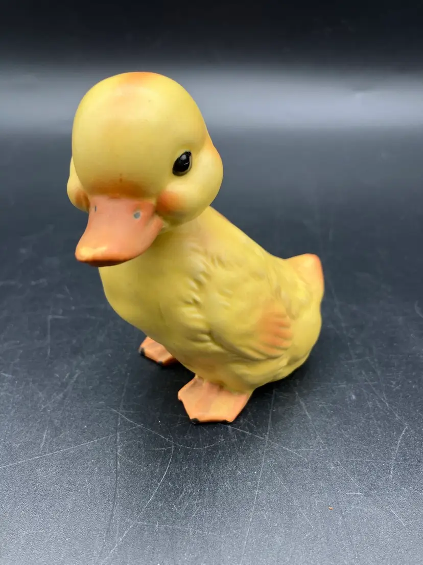 BIN - Vintage 1960’s Lefton Hand Painted Yellow Duck Ceramic Figurine 3.5”