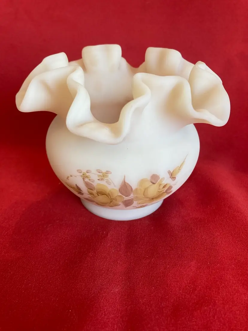 06. VTG Custard “Chocolate Rose” Bud Vase