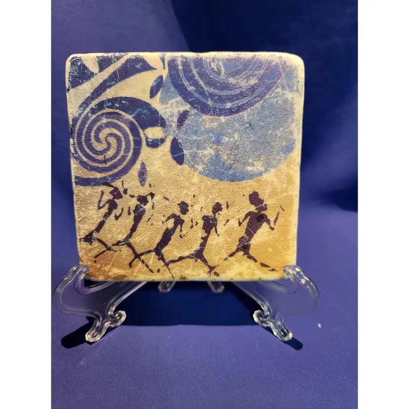 Primitive Art Design Tile - signed 2006