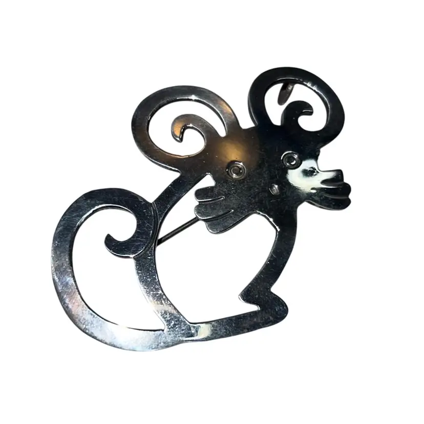 Sterling Silver Mouse Brooch/Pendant Mexico 925 14.25 Grams