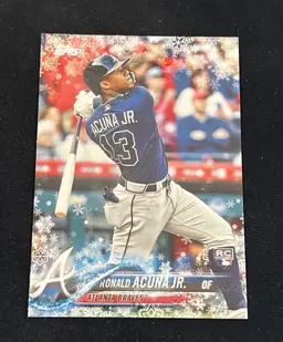 Ronald Acuna Jr 2018 Topps Holiday WalMart Mega Box Bat Down #HMW50 Rookie RC Atlanta Braves