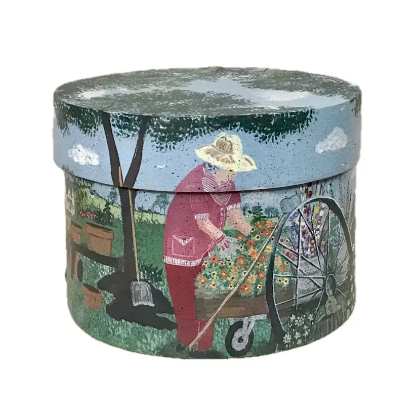 Vintage Grandmas Garden Art By Shirley Krupp On Wood Pantry Box Cottagecore