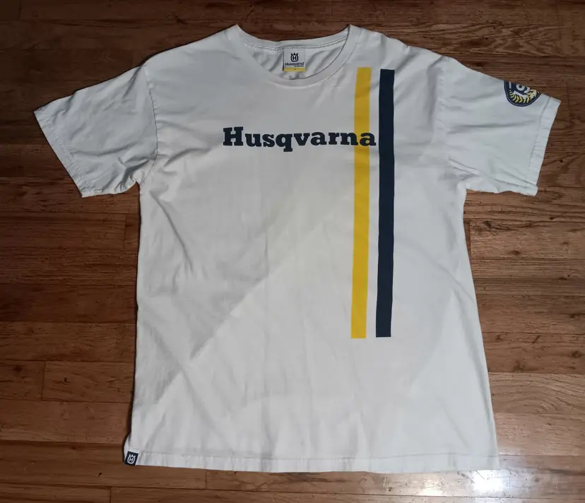 Husqvarna Motorcycle Racing Stripe t-shirt race nascar Chevy Harley Ford