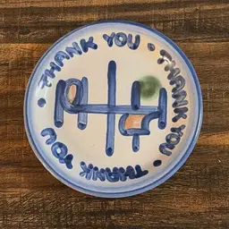 M.A. Hadley pottery Thank You trinket dish or coaster