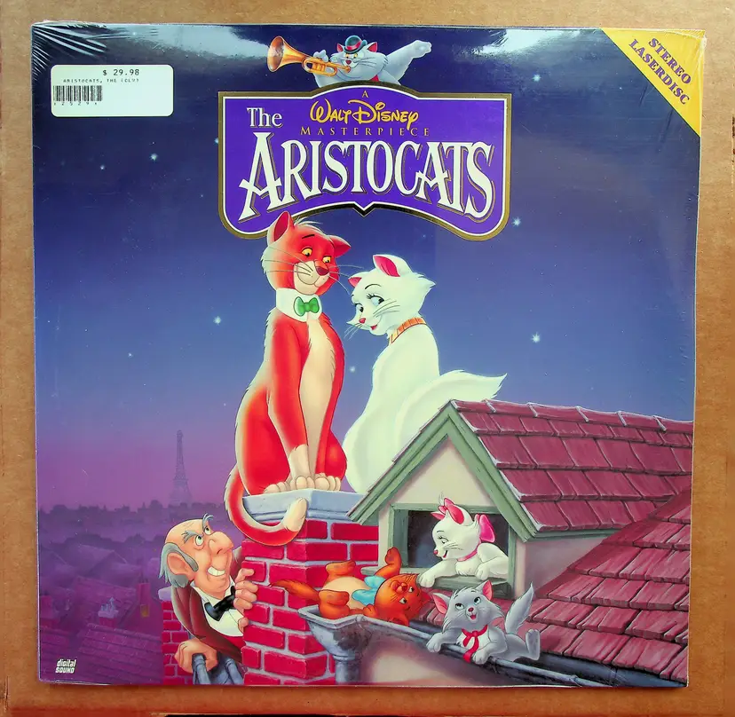 The Aristocats - Walt Disney - Sealed Stereo LaserDisc - G - Pre-owned