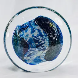 Eickholt Signed 1992 Dichroic Flat Paperweight