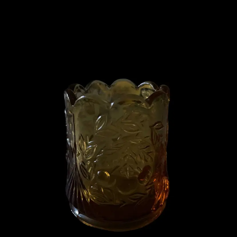 Cherries Vine Golden Amber Toothpick Holder